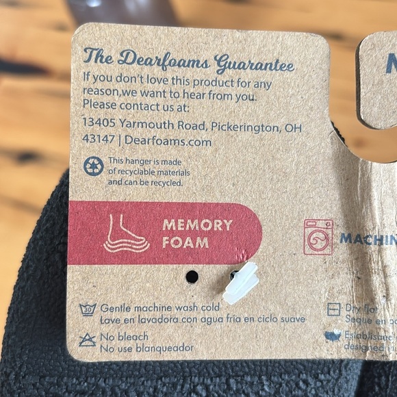 NWT Dearfoams Women's Memory Foam Washable Leslie Clog House Slipper, black 7-8 - Picture 7 of 8